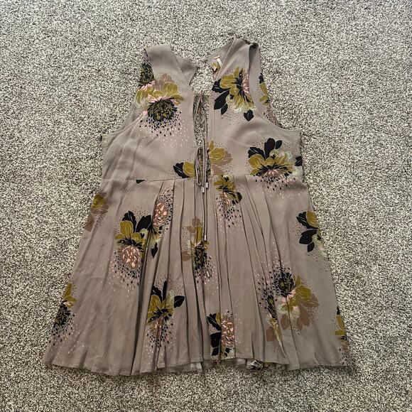 Free People light purple floral tie-front mini dress size S - Picture 7 of 13